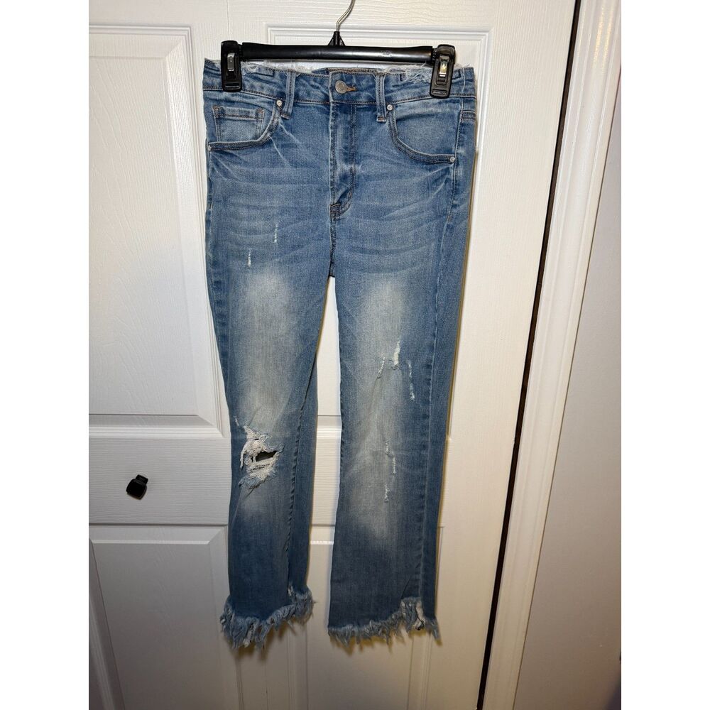 Tricot Distressed Frayed Hem Bootcut Jeans Women's Size 7/27